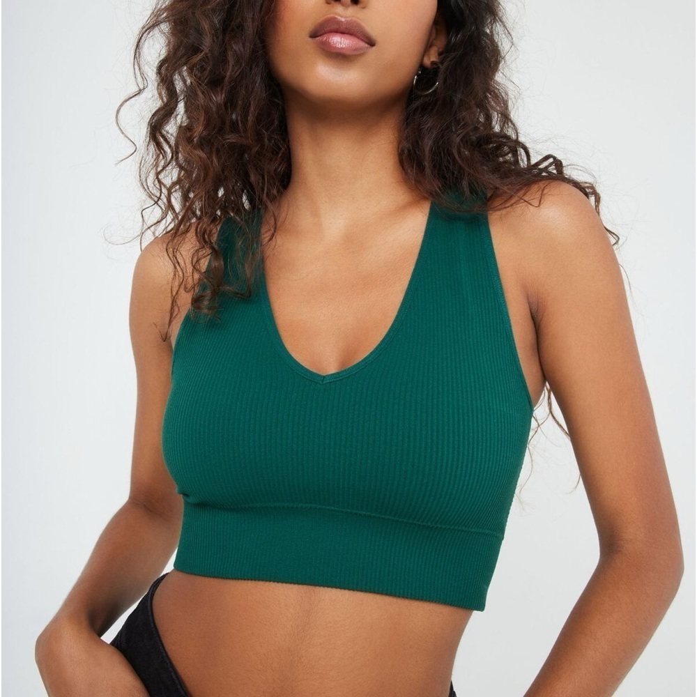 GARAGE Plunge Top  Dark Green size xs